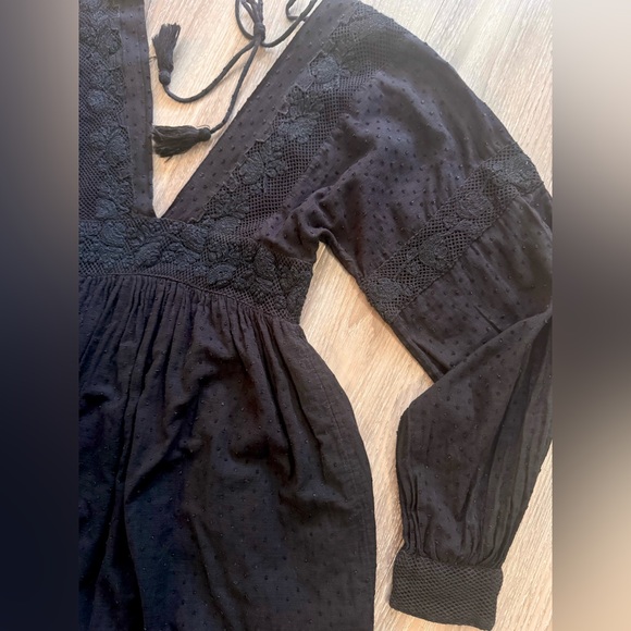 Free People Dresses & Skirts - Free People-Small black embroidered cotton mini dress